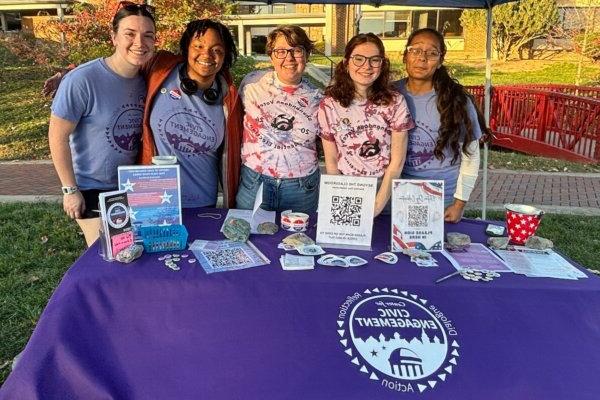 Center for Civic Engagement student at a voting-related event in 2024.